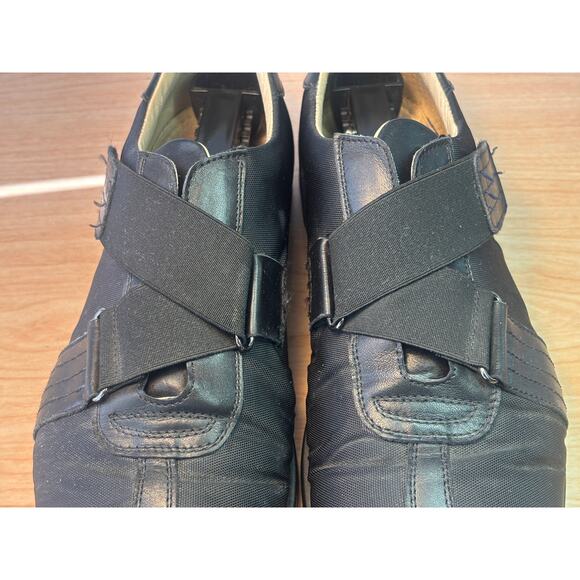 Jaime Mascaro Black Leather and Fabric Cross Strap Casual Flats 1003 Men's 42 - Picture 5 of 13